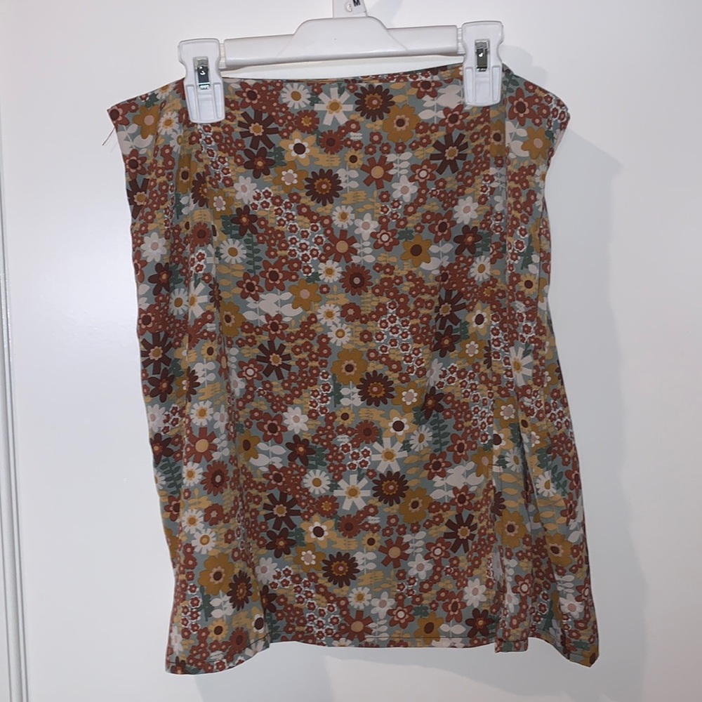 brown floral skirt